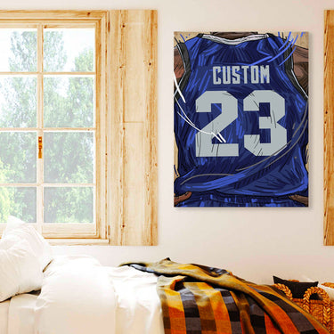 Dallas Mavericks Jersey Custom Canvas Print Wall Art for Boy Girl Men Women Basketball Personalized Canvas Art